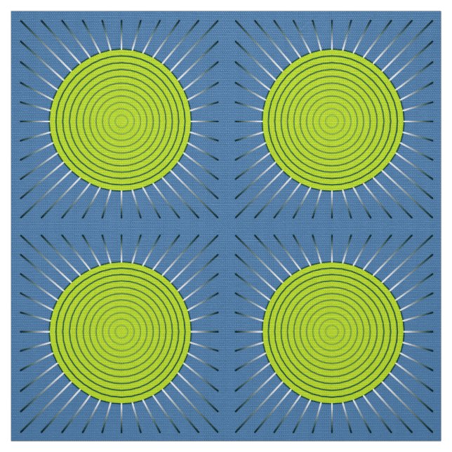 Modern geometrisk Sunburst - limefrukt- och Tyg (Provkarta)