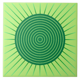 Modern geometrisk Sunburst - smaragdgrönt och Kakelplatta