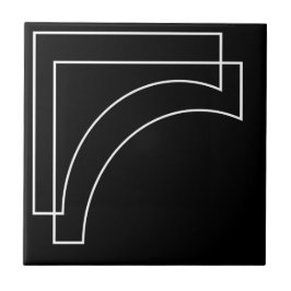 Modern geometrisk svart och vit kakelplatta
