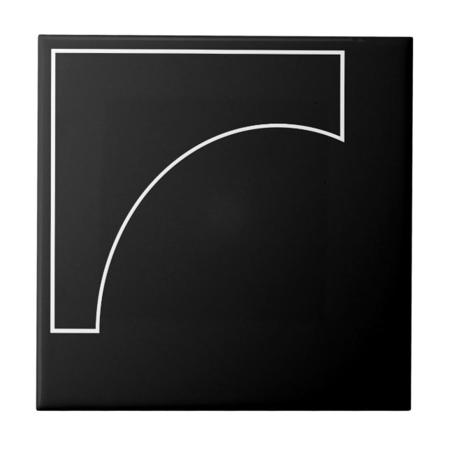 Modern geometrisk svart och vit kakelplatta (Framsidan)