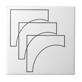 Modern geometrisk svart-vit mönster kakelplatta
