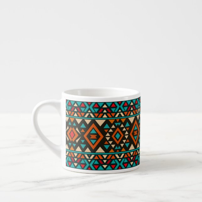 Modern geometrisk sydvästlig stil  espressomugg (Vänster)