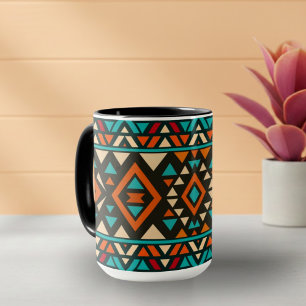 Modern geometrisk sydvästlig stil mugg