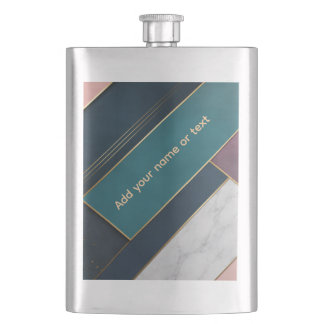 Modern geometrisk teal-marmor & guldmonogram fickplunta