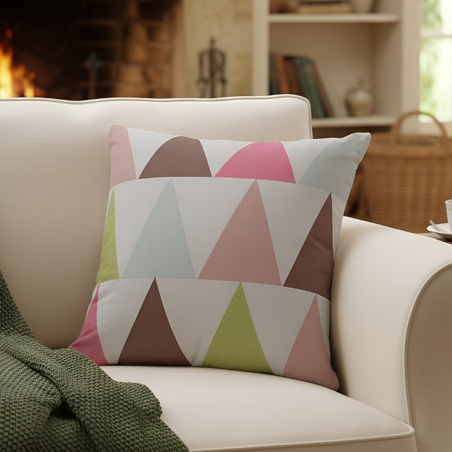 Modern geometrisk triangel mönster kudde (geometric triangle pattern throw pillow)