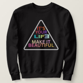 Modern geometrisk triangelcitat-sweatshirt - "Det Lång Ärmad Tröja