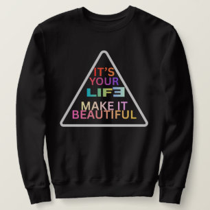 Modern geometrisk triangelcitat-sweatshirt - "Det Lång Ärmad Tröja