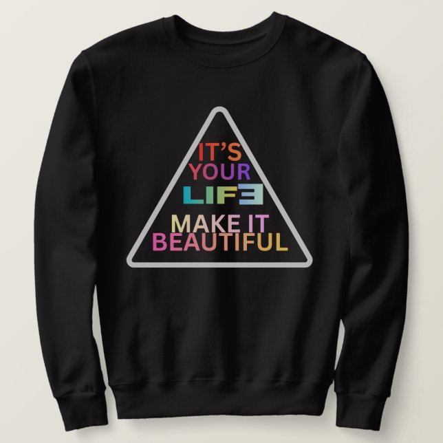 Modern geometrisk triangelcitat-sweatshirt - "Det  Lång Ärmad Tröja (Design framsida)