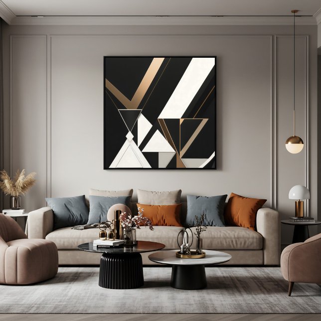 Modern geometrisk trianglar Art Deco Poster (Skapare uppladdad)