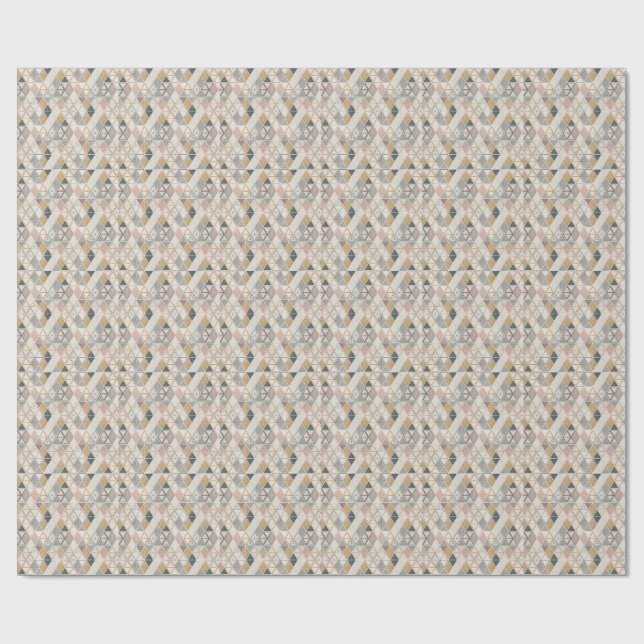 Modern geometrisk trianglar & diamant abstrakt kon presentpapper (Platt)