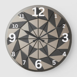 Modern geometrisk tribal aztekisk mönster beige gr stor klocka