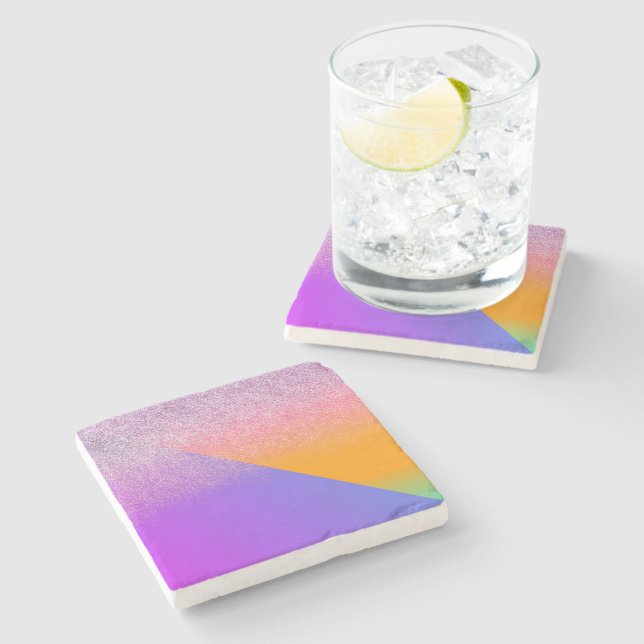 Modern Geometrisk Tvåtons Ombre Triangel Glitter Stenunderlägg (Sidan)