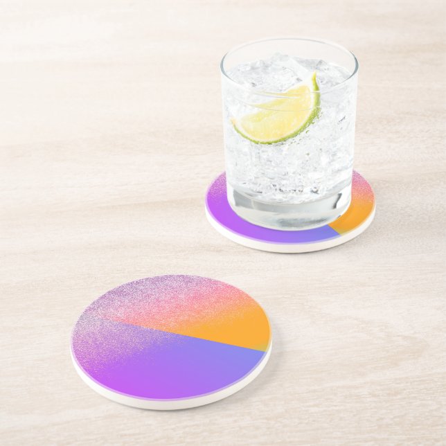 Modern Geometrisk Tvåtons Ombre Triangel Glitter Underlägg (Sidan)