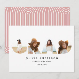 Modern geometrisk typografi flerfotofoto rosa gigl