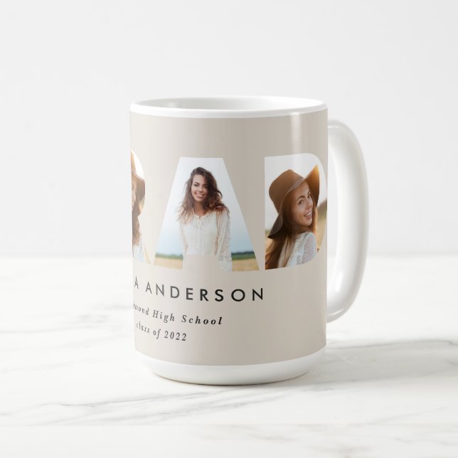 Modern geometrisk typografi, fotomarch studenten kaffemugg (Framsida höger)