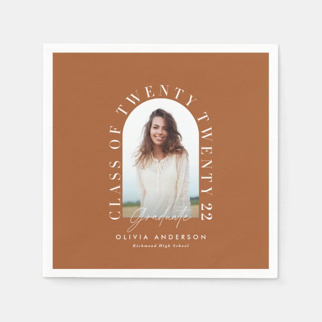 Modern geometrisk typografi, fotomarch studenten pappersservett (Framsidan)