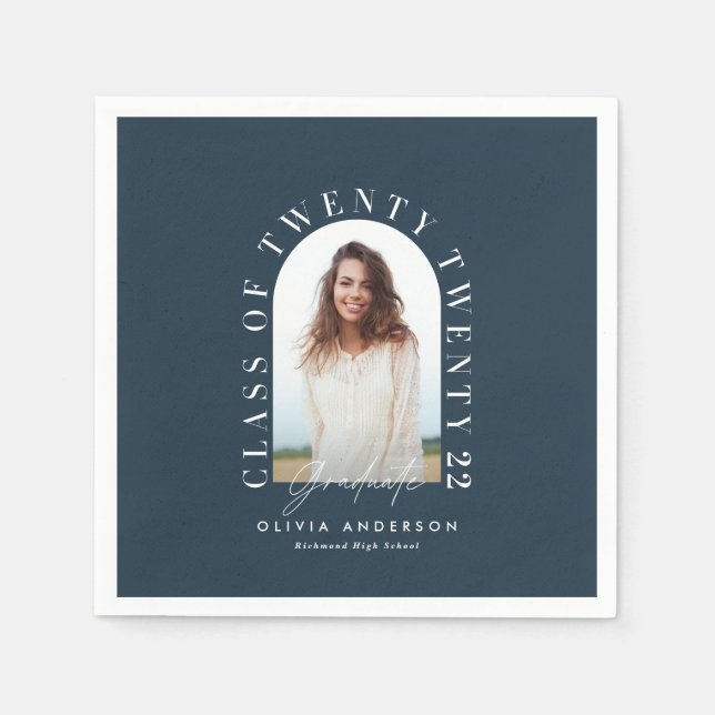 Modern geometrisk typografi, fotomarch studenten pappersservett (Framsidan)