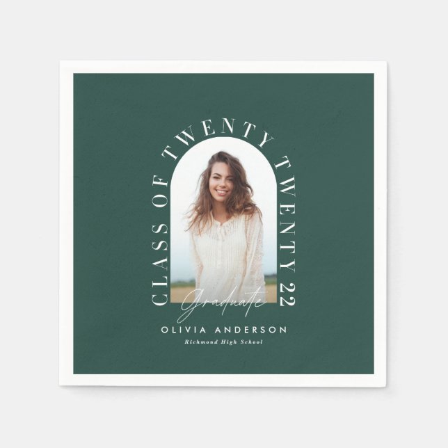 Modern geometrisk typografi, fotomarch studenten pappersservett (Framsidan)