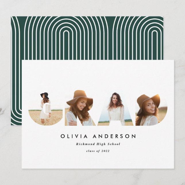 Modern geometrisk typografi med flera foto student (Fram/baksida)