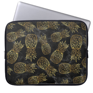 Modern geometrisk utformning av ananas i guld laptop sleeve