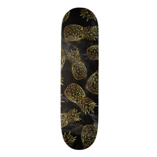 Modern geometrisk utformning av ananas i guld mini skateboard bräda 18,7 cm