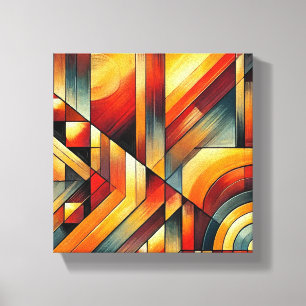 Modern geometrisk väggkonst för Abstrakt - fet Fär Canvastryck