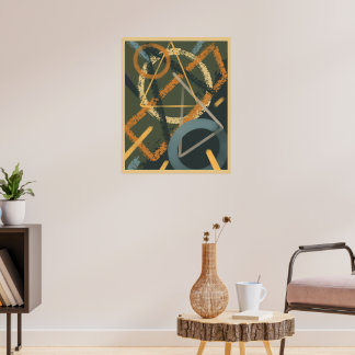Modern geometrisk väggkonstaffisch poster