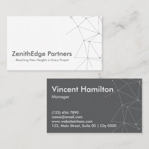 Modern Geometrisk ZenithEdge Partners Slank Minima Visitkort