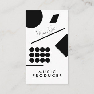 Modern Geometriska Former Hologram Musikproducent Visitkort