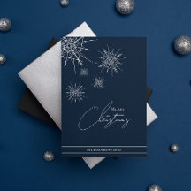 Modern | Geometriska Snöflingor | Julkort med eget