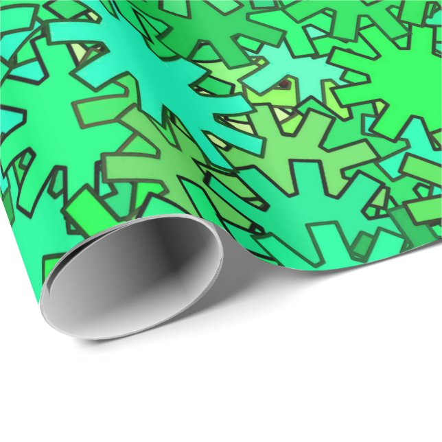 Modern geometriska växlar, kalk- och Emerald-Grönt Presentpapper (Rullad Hörn)