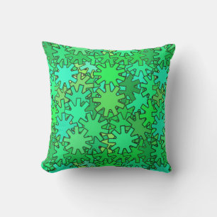 Modern geometriska växlar, kalk- och Emerald-Grönt Utomhuskudde