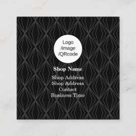 Modern Geometry Black Shop Fyrkantigt Visitkort