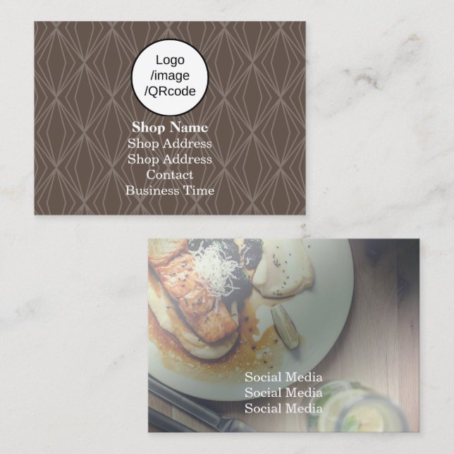Modern Geometry Brown Shop Visitkort (Fram/baksida)