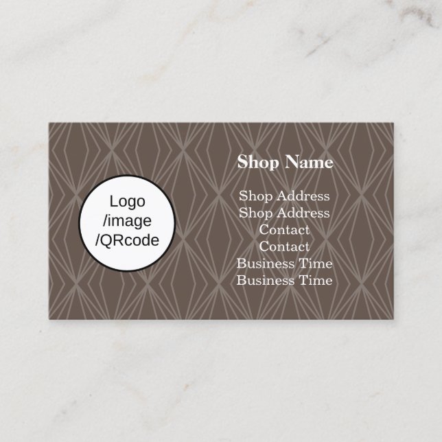 Modern Geometry Brown Shop Visitkort (Framsida)