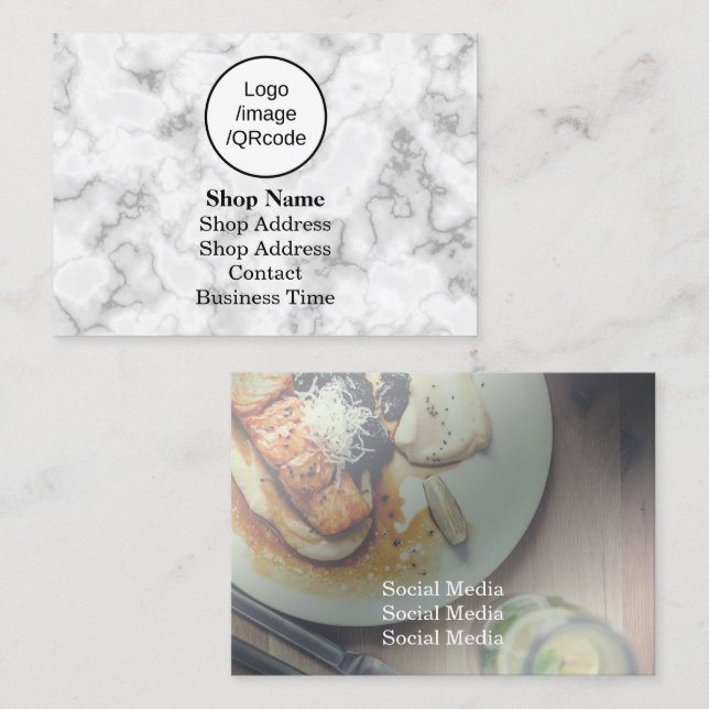 Modern Geometry Marble Shop Visitkort (Fram/baksida)