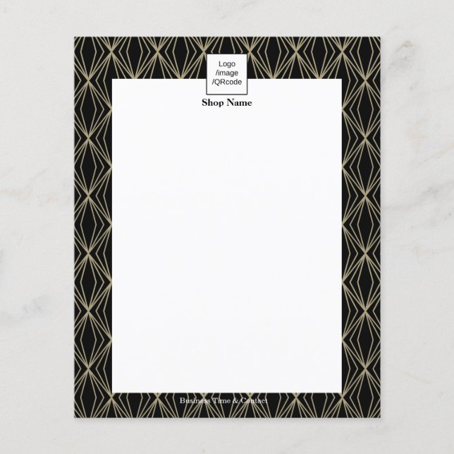 Modern Geometry Mönster Black Flygblad (Framsidan)