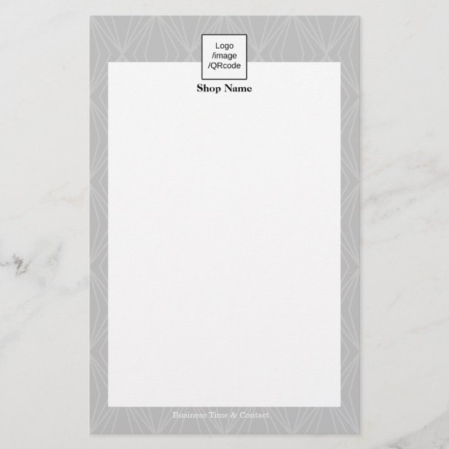 Modern Geometry Mönster Grått Black Flygblad (Framsidan)