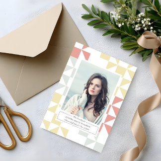 Modern Geometry Photo Graduation Invitation Inbjudningar