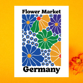 Modern Germany Floral Flower Market Garden Meadow Vykort
