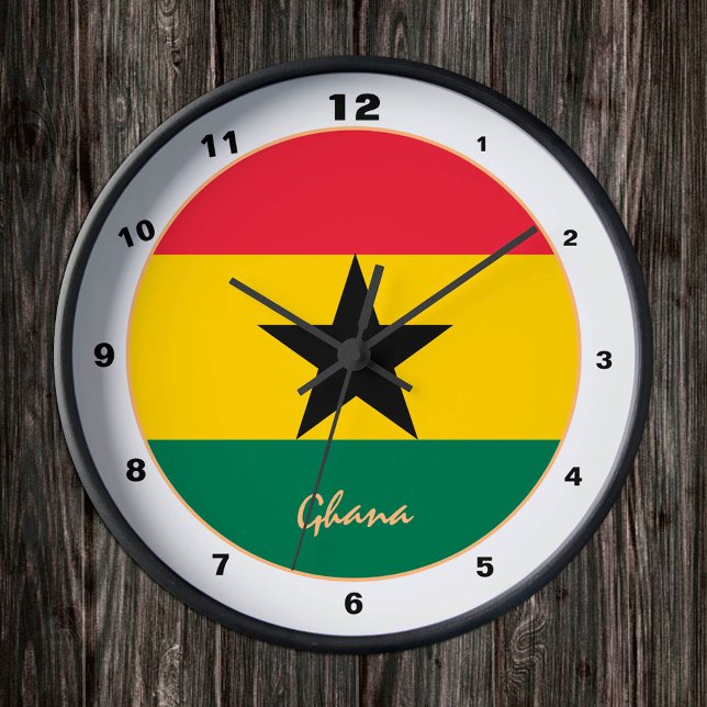Modern Ghanaian-Flagga, Ghana Home/design Rund Klocka (Skapare uppladdad)