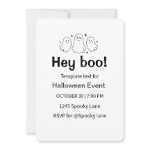 Modern Ghost Halloween-fest Invitation Platt Kort