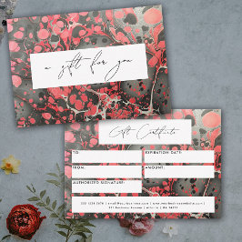 Modern gift Certificate Voucher Black Marble
