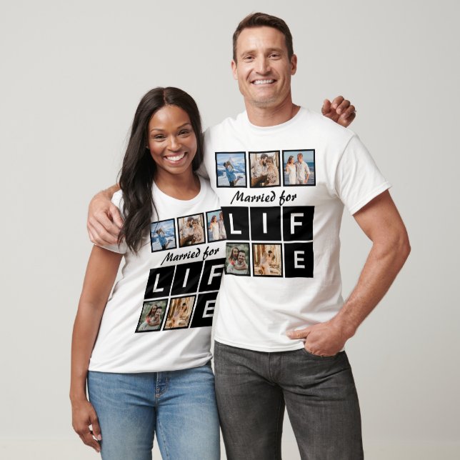Modern gift för Life 5 Photo Collage T Shirt (Unisex)