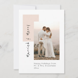 Modern gift och merry Photo  Newlyed