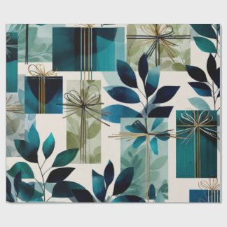 Modern Gift Wrap | Elegant Botanical Design Presentpapper