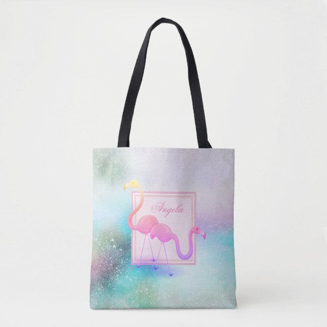 Modern giftig, flamingos-Personlig Tygkasse (Framsida)