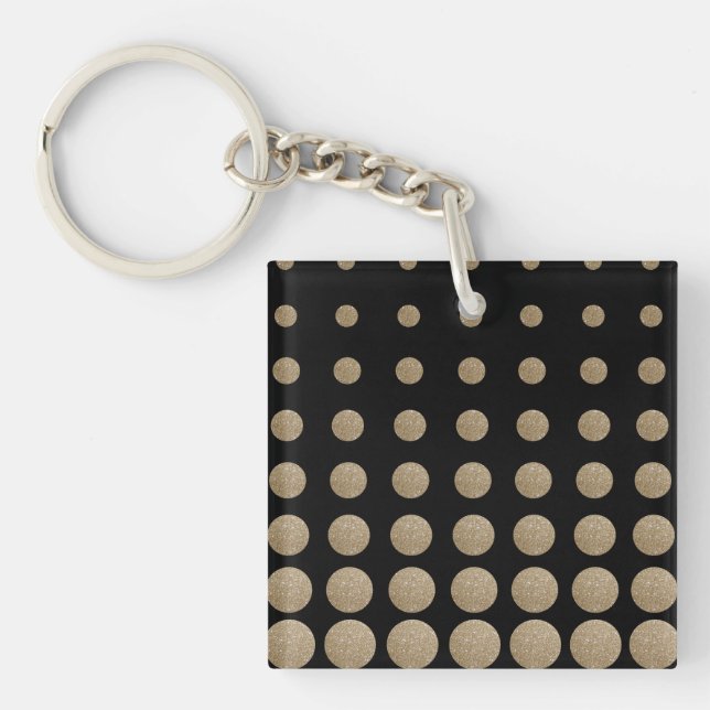 modern, giftig, svart guld polka dots (Framsidan)