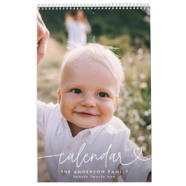 Modern, giftigt skript, typografi - minimal multif kalender