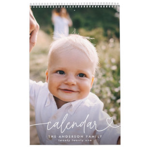 Modern, giftigt skript, typografi - minimal multif kalender